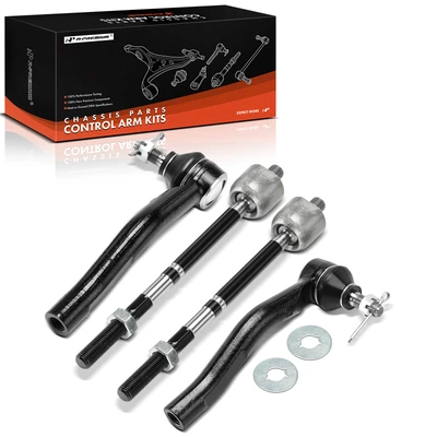 4 Pcs Front Inner & Outer Steering Tie Rod End