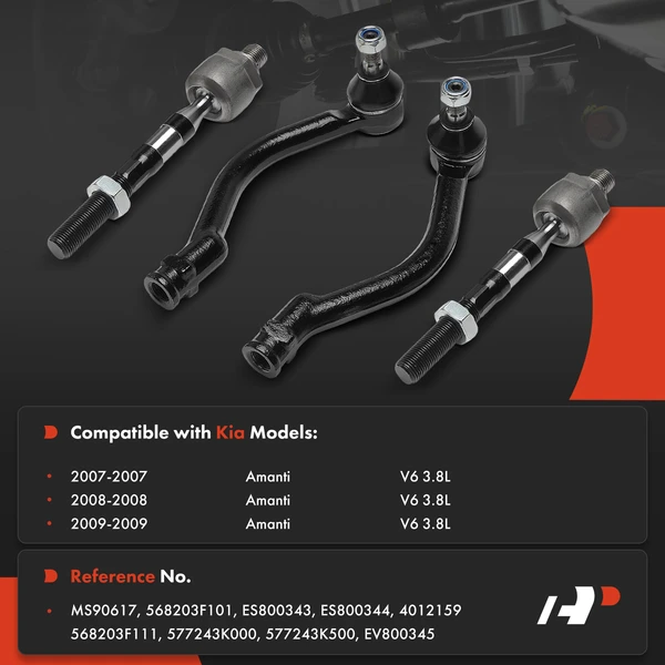 Tie Rod End Front Inner & Outer A-Premium APCA9307