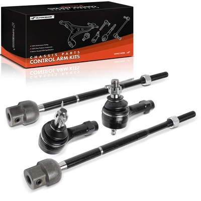 4 Pcs Front Inner & Outer Tie Rod End