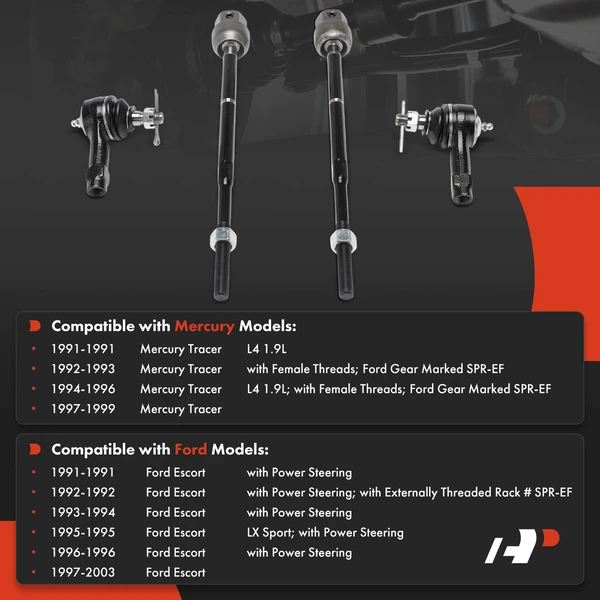 Tie Rod End Front Inner & Outer A-Premium APCA9373