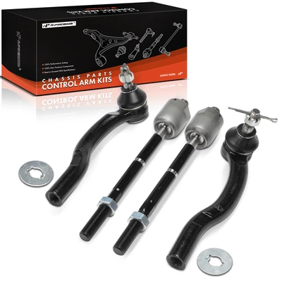 4 Pcs Front Inner & Outer Tie Rod End Kit