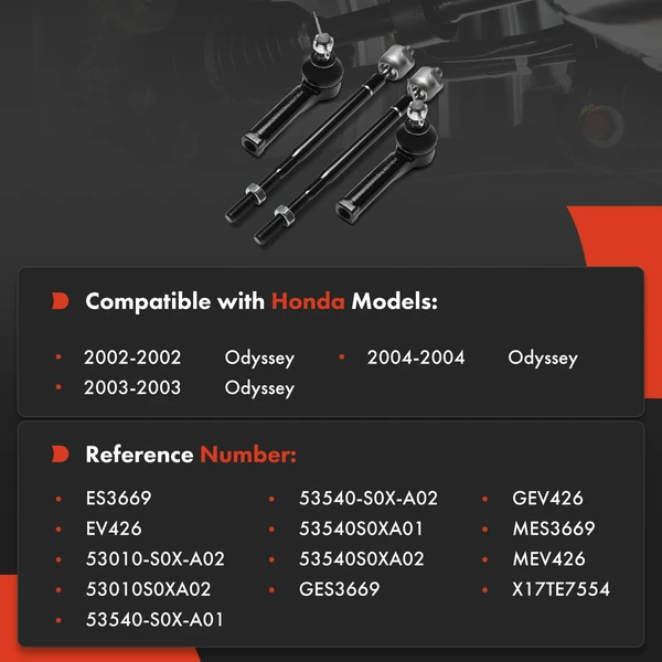 Tie Rod End Kit Front Inner & Outer A-Premium APCA9830