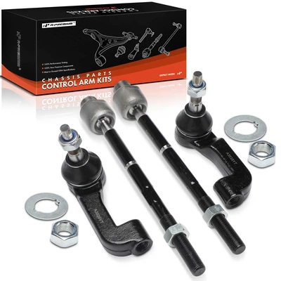 4 Pcs Front Inner & Outer Steering Tie Rod End Kit