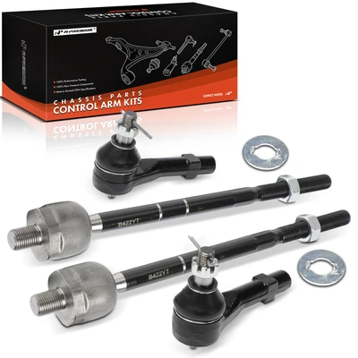 4 Pcs Front Inner & Outer Tie Rod End