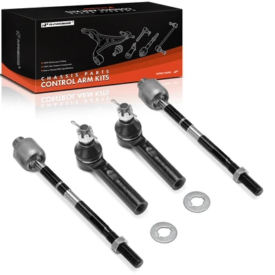 4 Pcs Front Inner & Outer Steering Tie Rod End