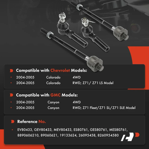 Tie Rod Set Front Inner & Outer A-Premium APCA9777