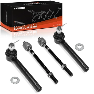 4 Pcs Front Inner & Outer Tie Rod End