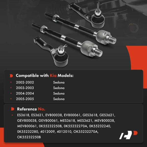 Tie Rod End Kit Front Inner & Outer A-Premium APCA9834