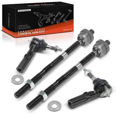4 Pcs Front Inner & Outer Tie Rod End Kit