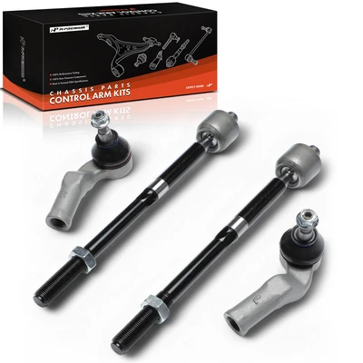 4 Pcs Front Inner & Outer Tie Rod End