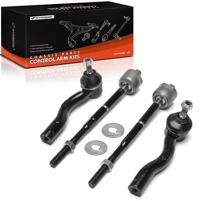 4 Pcs Front Inner & Outer Steering Tie Rod End