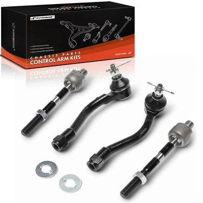 4 Pcs Front Inner & Outer Steering Tie Rod End Kit