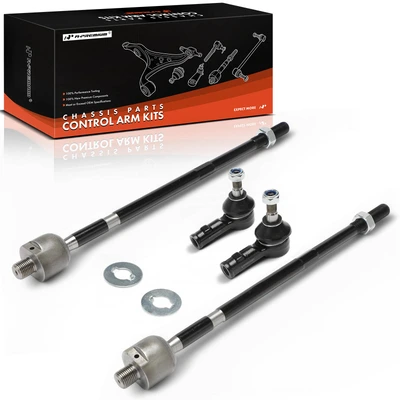 4 Pcs Front Outer & Inner Tie Rod End with Ball Joint