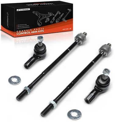 4 Pcs Front Inner & Outer Tie Rod End