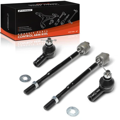 4 Pcs Front Inner & Outer Tie Rod End Kit