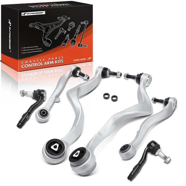 6 Tie Rod End + Control Arm and Ball Joint Assembly Front Side A-Premium APCA7495