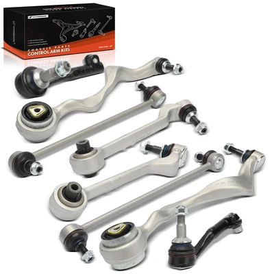 8 Pcs Front Control Arm & Sway Bar Link & Tie Rod End