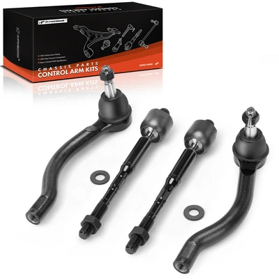 4 Pcs Front Inner & Outer Tie Rod End Kit