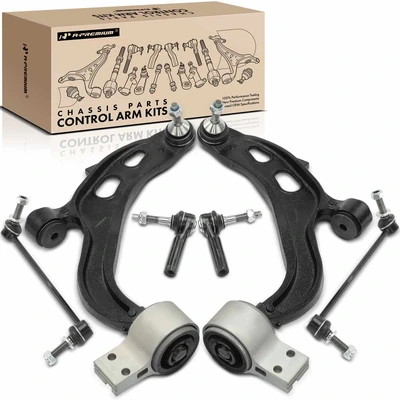 6 Pcs Control Arm with Ball Joint & Sway Bar Link & Tie Rod End