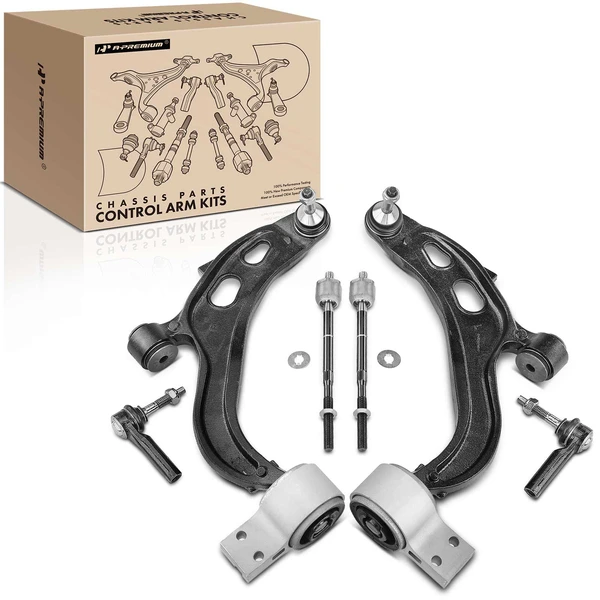 A Set of 6 Control Arm and Tie Rod End Kit Front Side A-Premium APCA6045