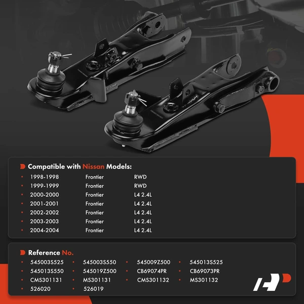 2-Pc Control Arm & Ball Joint Assembly, Front Driver & Passenger Lower with Ball Joint A-Premium APCA8694