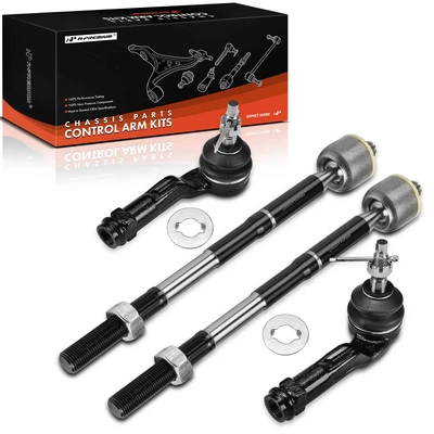 4 Pcs Front Outer & Inner Tie Rod End