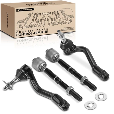 4 Pcs Front Inner & Outer Tie Rod End