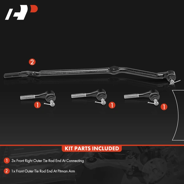 4 Pcs Front Tie Rod End for Jeep Grand Cherokee ZJ 1993-1998 L6 4.0L