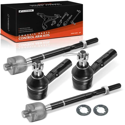 4 Pcs Front Inner & Outer Tie Rod End