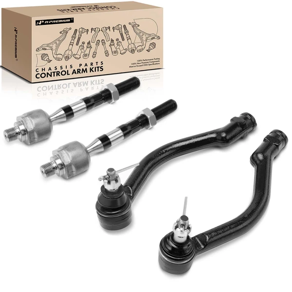 4 Pcs Front Inner & Outer Tie Rod Ends for Hyundai Azera 2006-2007 Sonata