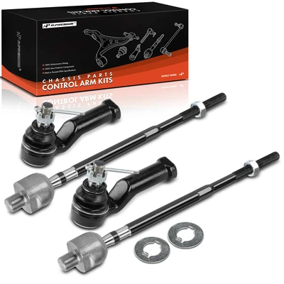 4 Pcs Front Inner & Outer Tie Rod End