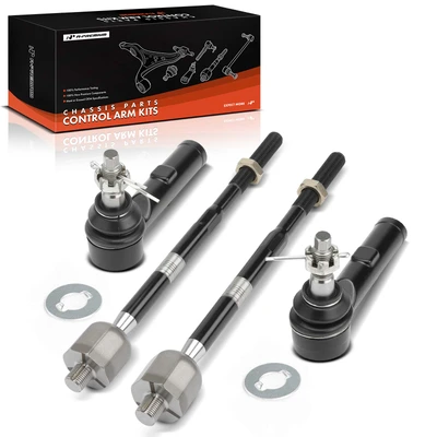 4 Pcs Front Inner & Outer Tie Rod End