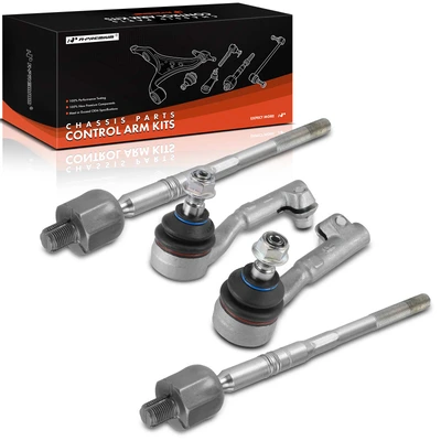 4 Pcs Front Inner & Outer Tie Rod End Kit