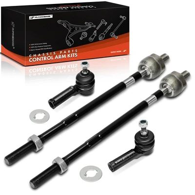 4 Pcs Front Inner & Outer Steering Tie Rod Ends