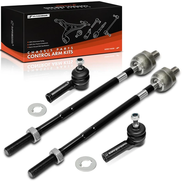 4 Pcs Front Inner & Outer Steering Tie Rod Ends for Volvo S40 V40 2001-2004 L4 1.9L