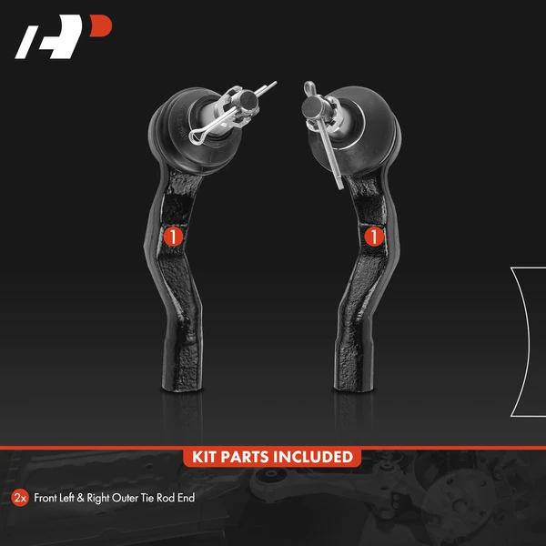 2 Pcs Front Outer Tie Rod End for Infiniti G35 2003-2007 Nissan 350Z 2003-2009