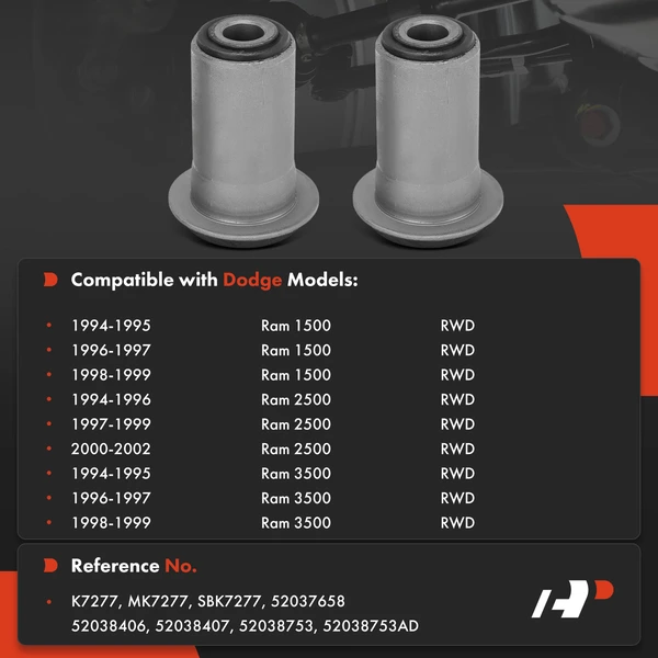 2-Pc Control Arm Bushing, Front Side A-Premium APCA9980
