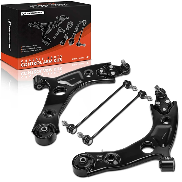 A Set of 4 Control Arm and Sway Bar Link Kit Front Side A-Premium APCA7351
