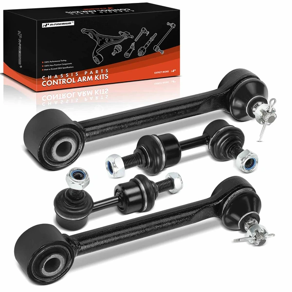 4-Pc Track Bar and Stabilizer Bar Link Kit, Rear Side with Ball Joint A-Premium APCA7354