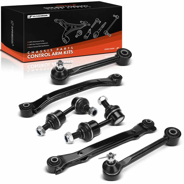 2013-2014 Hyundai Santa Fe Sport A Set of 6 Control Arm Ball Joint and Sway Bar Link Kit Rear Side A-Premium APCA7356