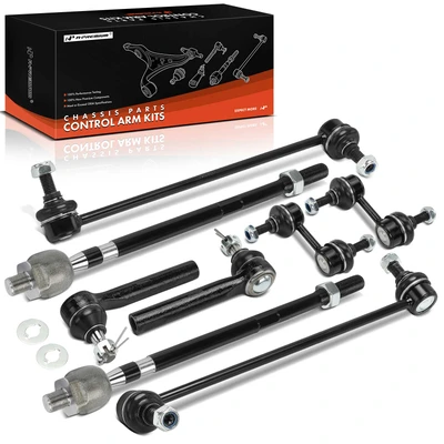 8 Pcs Front & Rear Stabilizer Bar Link & Tie Rod End