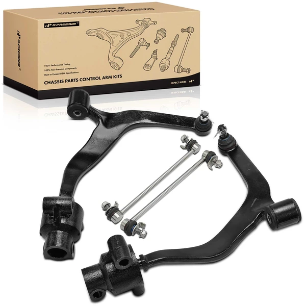 A Set of 4 Control Arm Ball Joint and Stabilizer Bar Link Kit Front Side A-Premium APCA7370