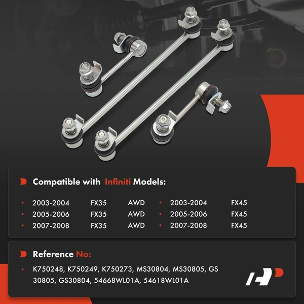 Sway Bar Link, Front & Rear, A-Premium APCA7375