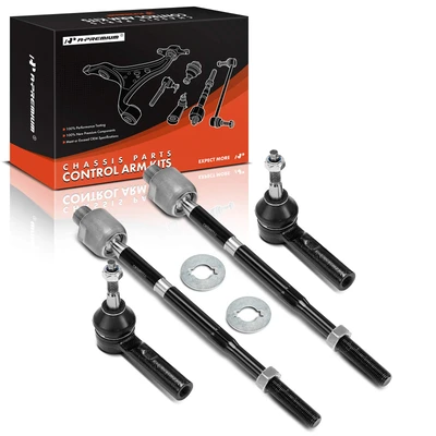 4 Pcs Front Inner & Outer Tie Rod End Kit