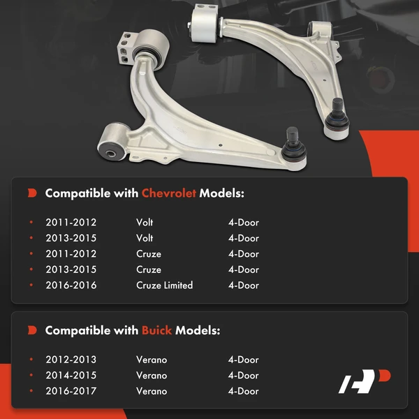 2-Pc Control Arm and Ball Joint Kit, Front Driver & Passenger Lower with Ball Joint A-Premium APCA7512
