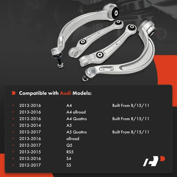 4-Pc Control Arm, Front Lower Forward & Rearward with Ball Joint A-Premium APCA7841