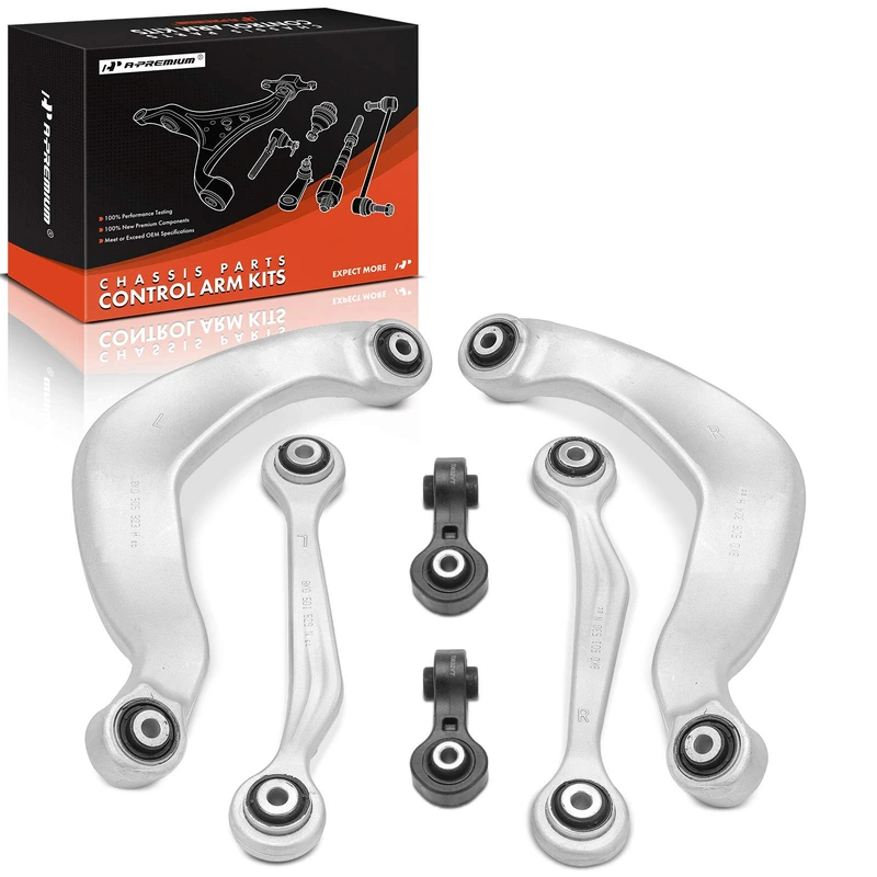2008-2009 Audi A5 Quattro 6 Control Arm Bushing and Sway Bar Link Kit Rear Side A-Premium APCA7523