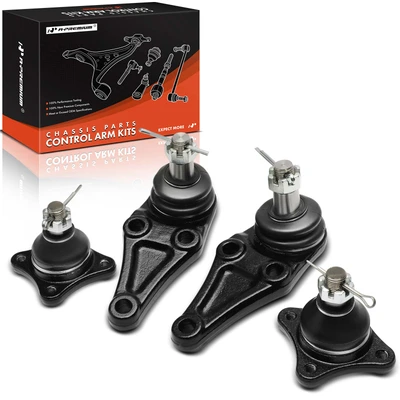 4 Pcs Front Upper & Lower Suspension Ball Joint Kit