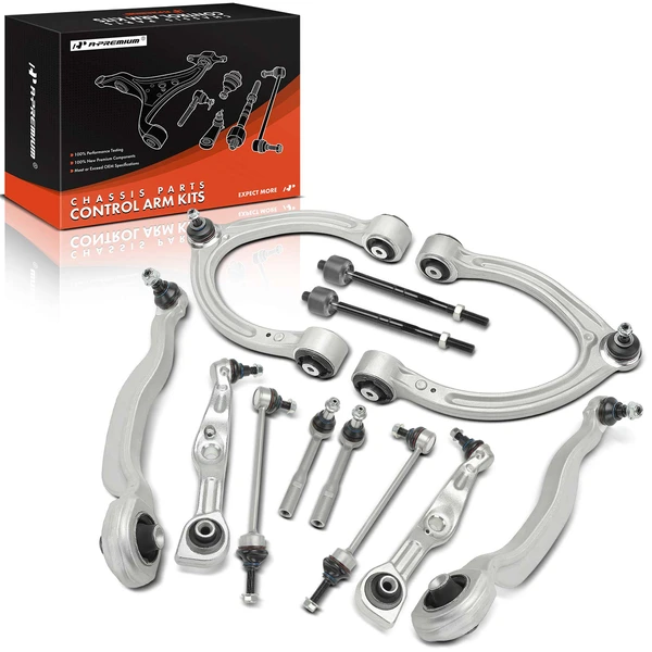 12 Control Arm Ball Joint Sway Bar Link Tie Rod End Kit Front Side A-Premium APCA7543