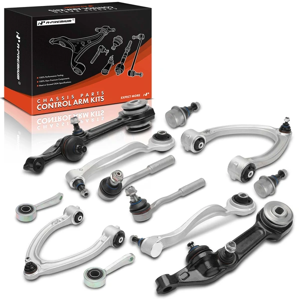 2000-2006 Mercedes-Benz S500 12 Control Arm Ball Joint Stabilizer Bar Link Tie Rod End Kit Front Side A-Premium APCA7544